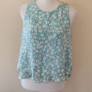LOFT sea foam floral tank size mp
